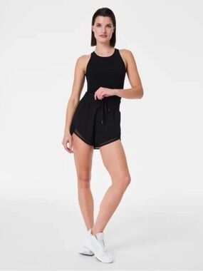 SPANX Women's Size S Runsie Romper Very Black Get Moving Exercise $128 50561R